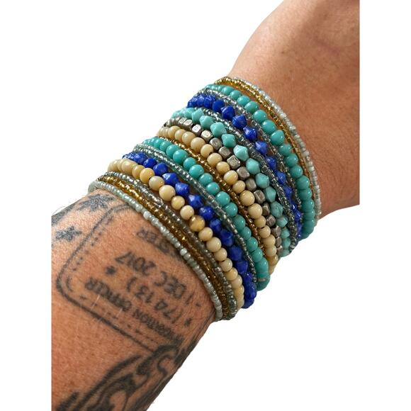 Wide Beaded Wrap Bracelet - Picture 1 of 6